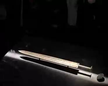 PXL_20241110_080444497 Sword of Goujian, king of Yue, Made 771-476 BCE. It has not rusted despite being found in a water-soaked tomb.