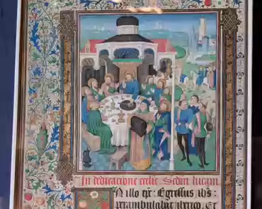 PXL_20250216_133905446 Meal of Christ with Zachaeus in Jericho, and the gate of Jerusalem, Tournai (Flanders), ca. 1460-1470.
