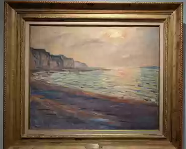 PXL_20250216_132205598 Claude Monet, Beach in Pourville, sunset, 1882.