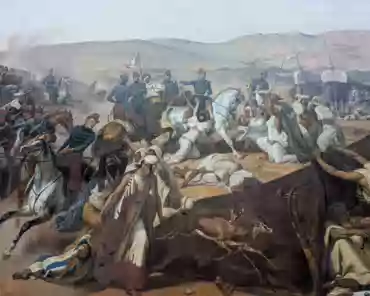 PXL_20250223_113118017 Horace Vernet, The capture of the Smala of Abd-el-Kader, 1845. The painting is 21m long. On 16 May 1843, the 