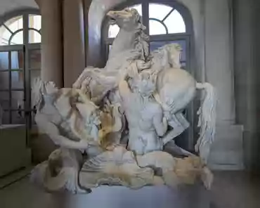 PXL_20250223_110213191 Horses of the Sun groomed by tritons, Gaspard Marsy and Balthasar Marsy, 1666-1671, white Carrara marble. Removed from the Apollo bath grove in 2008 and...