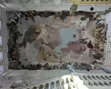 PXL_20240921_150940820 Staircase, 1743, 700 sqm. Ceiling by Giovanni Battista Tiepolo (Venetian), 1752-1753. It depicts the 4 continents (America/crocodile, Africa/camel, Europe/bull,...