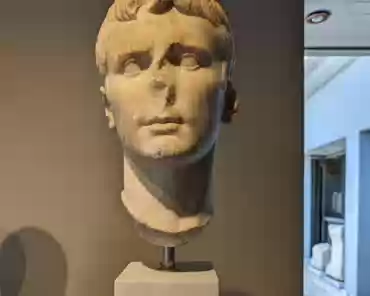 PXL_20240413_121043858 Marble head of Emperor Octavian Augustus, ca. year 0. Nicopolis was built to commemorate the battle of Actium, which took place nearby. On the 2nd of September...