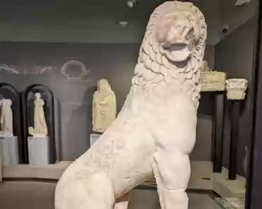 PXL_20240413_121132131 Marble statue of a lion, probably a funerary monument, second half of the 4th century BCE.