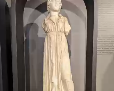 PXL_20240413_121218632 Marble statue of a young woman, 2nd century CE.