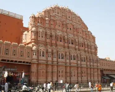 IMG_3462 Hawa Mahal at Bari Chaupar, Jaipur was built in 1799 by Maharaja Pratap Singh (1778-1803) The chief architect was Usta Lal Chand. This five storied building has...