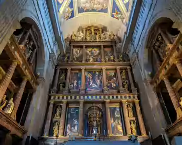 PXL_20240504_125102860 The altarpiece is presided over by a Martyrdom of Saint Lawrence by Tibaldi, who also executed the Epiphany and Adoration of the Shepherds on either side of the...