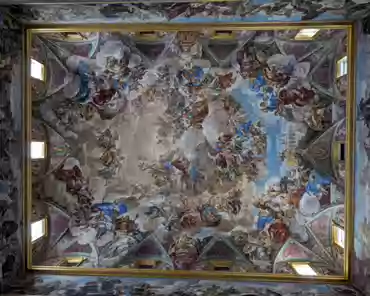 PXL_20240504_130700764 Staircase; vaulted ceiling by Luca Giordano (Naples), 1692-1693: The triumph of the house of Austria.