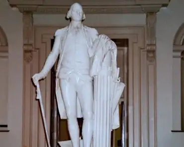 picture_18 Statue of George Washington by Houdon (late 18th century), carved from a single marble slab.